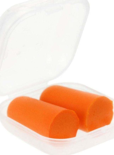 Set maskë gjumi dhe tapa veshi Easy to Transport and Store, 2 pjesë, portokalli me të zezë