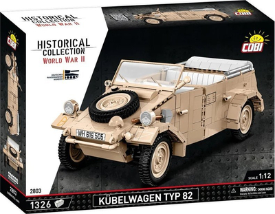 Set ndërtimi Cobi Historical Collection WWII Kübelwagen PKW Type 82, shkallë 1:12, mbi 1000 copa, shumëngjyrësh