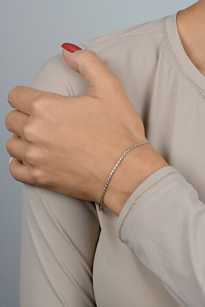 Byzylyk për femra Brilio Silver Silver Chain Bracelet Lambada CN008W, i argjendtë