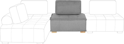 Element modular njëvendësh Beliani Tibro, tekstil poliestër, këmbë druri, gri