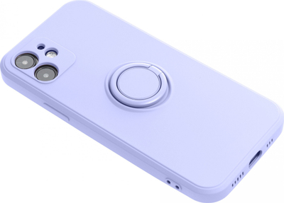 Заштитна маска за телефон Forcell Silicone Ring за iPhone 8, силиконска, со прстен-штендер, виолетова