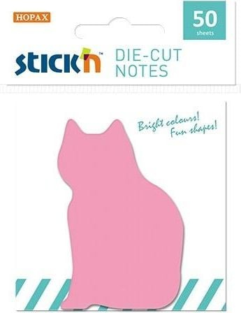 Shënues vetëngjitës Stickn Notes Cat, 70x70mm, 50 fletë, rozë
