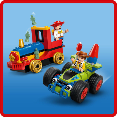Set lodrash Lego Duplo Toy Story Celebration Train dhe RC Car, 4 figura, shumëngjyrësh