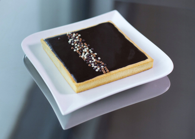 Квадратен калап прстен за тарта De Buyer Valrhona, 8 cm, 0.8 cm висина, не’рѓосувачки челик