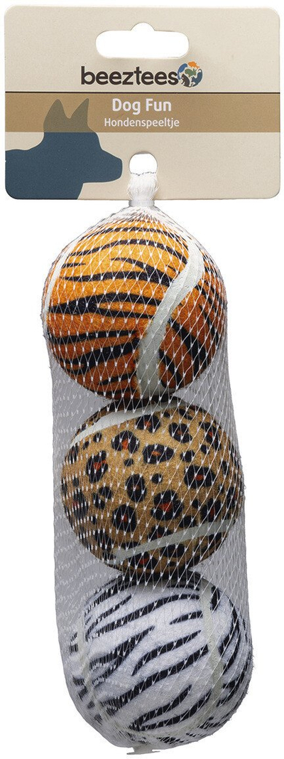 Lodra topa për qen Beeztees Jungle Balls, set 3 copë, Ø 6.5 cm, shumëngjyrëshe