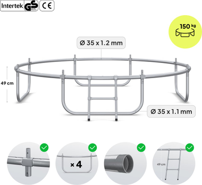 Trampolinë kopshti Zipro Jump Pro, rrjetë e brendshme, 8FT 252 cm, jeshile e zezë