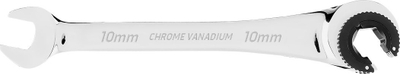 Çelës kombinues Topex 09-257, ratchet i hapur, 10mm, metalik