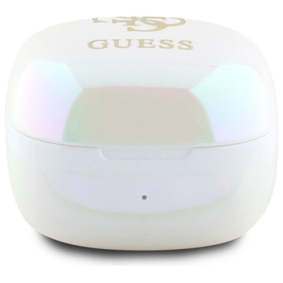 Kufje TWS Guess 4G me logo të printuar, Bluetooth 5.3, IPX5, të bardha