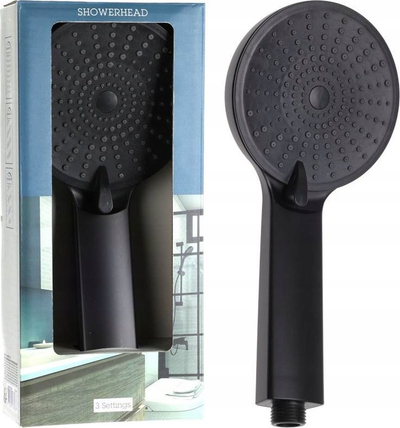 Kokë dushi Bathroom Solution, 3 funksione, diametër 11 cm, e zezë mat