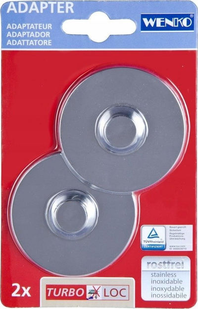 Adapter muri WENKO Turbo-Loc 20646100, plastik, 6.1 x 6.1 cm, krom