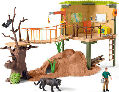 Set lojrash Schleich Wild Life Ranger Adventure Station, figura dhe gjerat shoqëruese, për kalamaj 3-8 vjeç, shumëngjyrësh