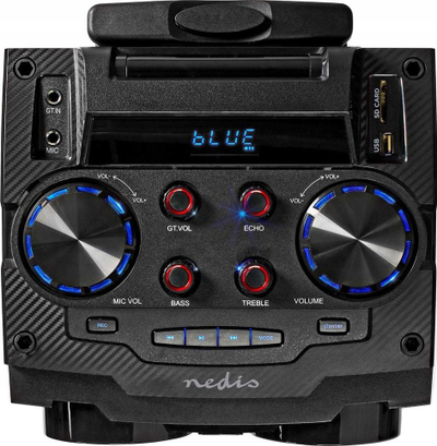 Kutinë zanore party Bluetooth 8", 120W, RGB LED, portative, e zezë