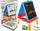 Tabla loje 3 në 1 Magnetic Chalkboard, dërrasë e zezë dhe e bardhë, lojëra tavoline, blu