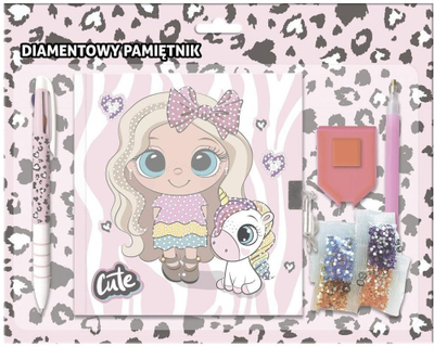 Ditari kreativ Derform Diamond Best Friends 10, me dry, me stilolaps me 3 ngjyra, shumëngjyrësh