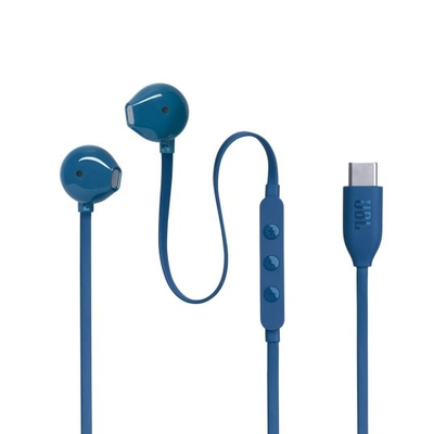 Слушалки со кабел JBL Tune 305C, во уво, USB Type C, сини