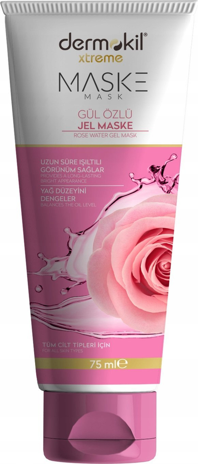 Maskë xheli për fytyrë Dermokil Rose, ujë trëndafili, 75ml, rozë
