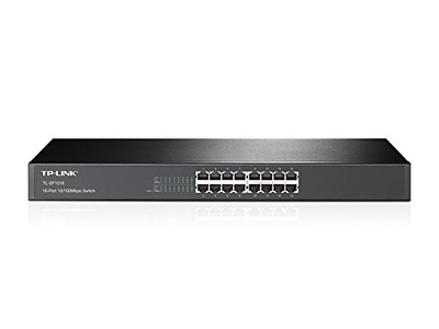 Switch rrjeti TP-Link TL-SF1016 me 16 porta 10/100Mbps, për rack, ngjyrë gri