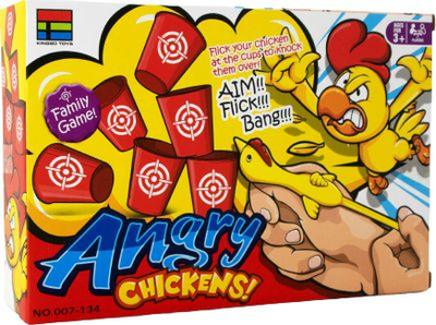 Loje tavoline Icom Polska Angry Chickens, me gota shenjester, pule plastike elastike, e kuqe