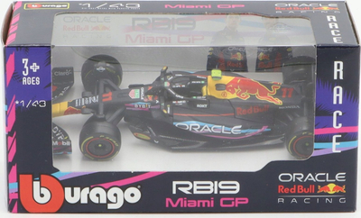 Model makine Bburago Red Bull RB19, 1:43, Miami GP 2023, shumëngjyrësh