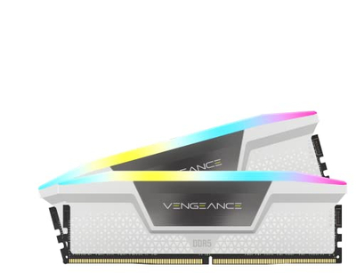 RAM desktop CORSAIR Vengeance RGB, 32GB DDR5 5600MHz CL36, e bardhë
