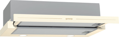 Aspirator kuzhine Gorenje BHP62CLI, teleskopik, ndriçim LED, ngjyrë fildishi