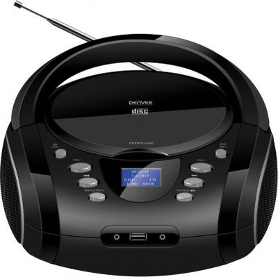 Radio CD Denver TDB-10, DAB+ FM, CD-R CD-RW, USB, e zezë
