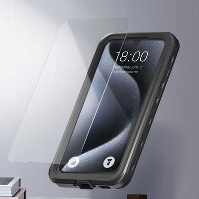 Kuti mbrojtëse telefoni për Samsung Galaxy A55 5G, IP68, 360°, me rrip, e zezë