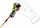 Bastun ski Leki Venom SL 3D, 120 cm, garë slalom, i kuq e zi neon