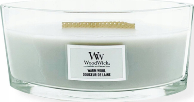 Qiri WoodWick Warm Wool Ellipse, 9.2cm x 19.1cm x 12.1cm, gri