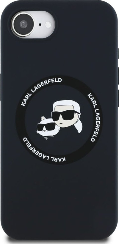 Футрола за телефон Karl Lagerfeld KLHMPSE4SKCHTCK, iPhone 16e 6.1", течен силикон, MagSafe, црна