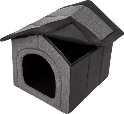 Shtëpizë për qen Hobbydog R5 Kennel Inarii, madhësi mesatare, grafit me të zezë