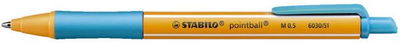 Стален пенкало Stabilo Pointball, врв 0.5mm, боја тиркизна