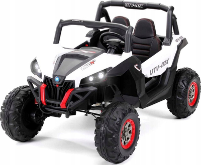 Makina elektrike lodër Leantoys UTV MX, 2 vende, 12V, e bardhë e zezë