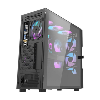Kuti kompjuterike Darkflash DK431 Mesh (e zezë) + 4 ventilatorë ARGB