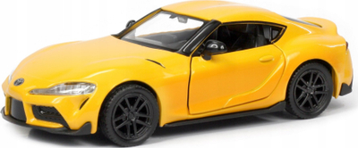 Lodër makinë RMZ City 2020 Toyota Supra, model diecast 1:34 1:39, për kalamaj 3+, e verdhë