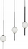 Llambë varese LED SHANNON, metal, me 3 boçe, e zezë