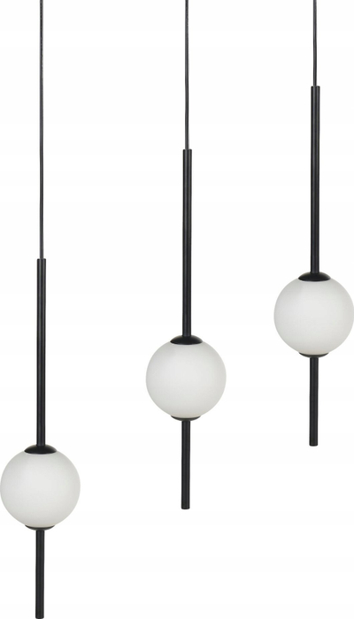 Llambë varese LED SHANNON, metal, me 3 boçe, e zezë