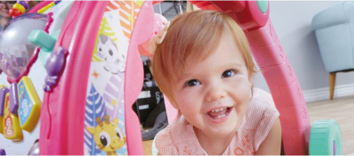 Karrocë ecjeje Little Tikes Light N Go 3 në 1, me drita edhe tinguj, tavolinë aktiviteti, rozë