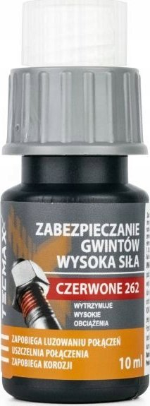 Течност за блокирање навои ТЕКМАКС Црвена, трајно фиксирање, 10ml