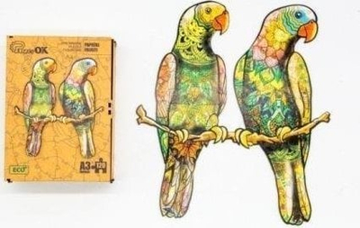 Puzzle druri PuzzleOK Eco 120 copa, motiv Budgerigars, formati A3