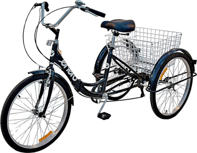 Преклопен велосипед 3-KOOWY 24", Shimano 6 брзини, црн