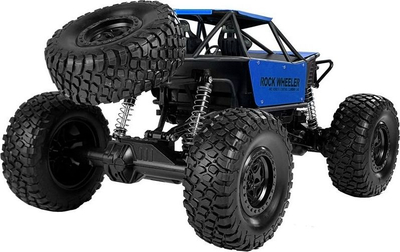 Makinë lodër Monster Truck Leantoys Rock Wheeler, me telekomandë, shkallë 1:8, blu