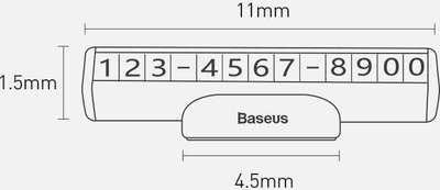 Магнетна паркинг табличка Baseus, 11 cm, флуоресцентни цифри, темно сива