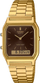 Ora dore Casio Duo Square Case, kronometër, alarm, ari kafe