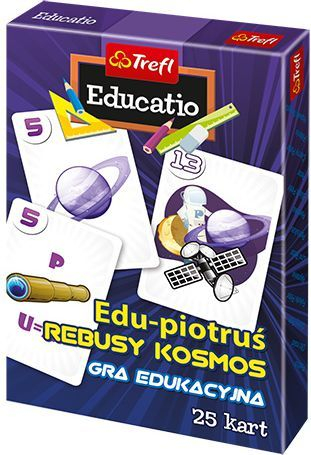 Loja me letra Trefl Edu Piotruś Space Rebus Puzzles, edukative për kalamaj, me temë hapësirë