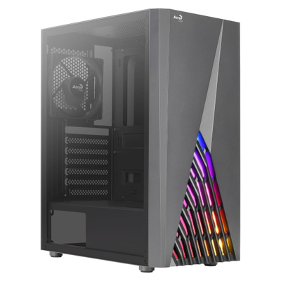 Kasë PC Aerocool Delta RGB, mini tower, panel anësor akrilik, e zezë