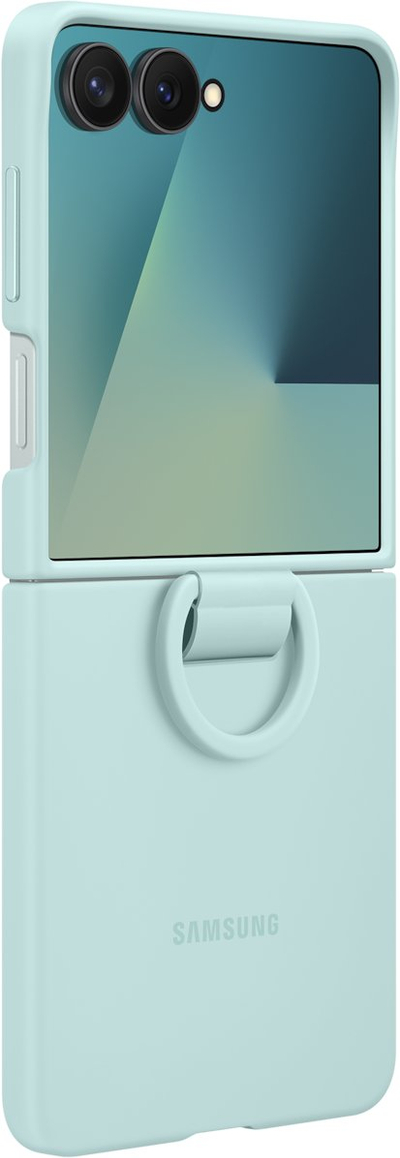 Maskë telefoni Samsung Ring Case Silicone, për Galaxy Z Flip7, me unazë, mint