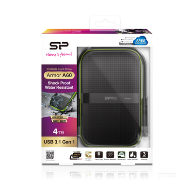 Disk i jashtëm Silicon Power Armor A60, 4TB, USB 3.0, zi jeshil