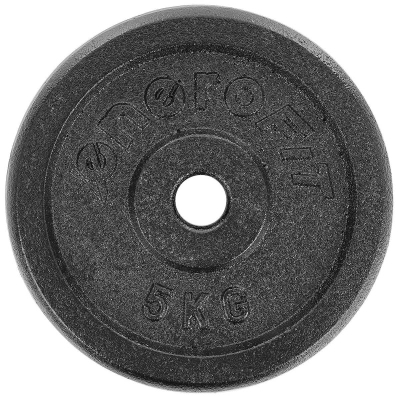 Disk peshe Sportop, 5 kg, gize, vrimë 26 mm, i zi