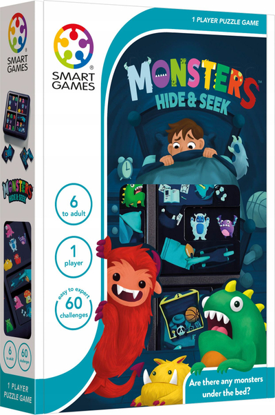 Loja logjike SmartGames Monsters Hide and Seek, 60 sfida, 6+ vjeç, shumëngjyrëshe